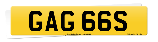 Registration number GAG 66S